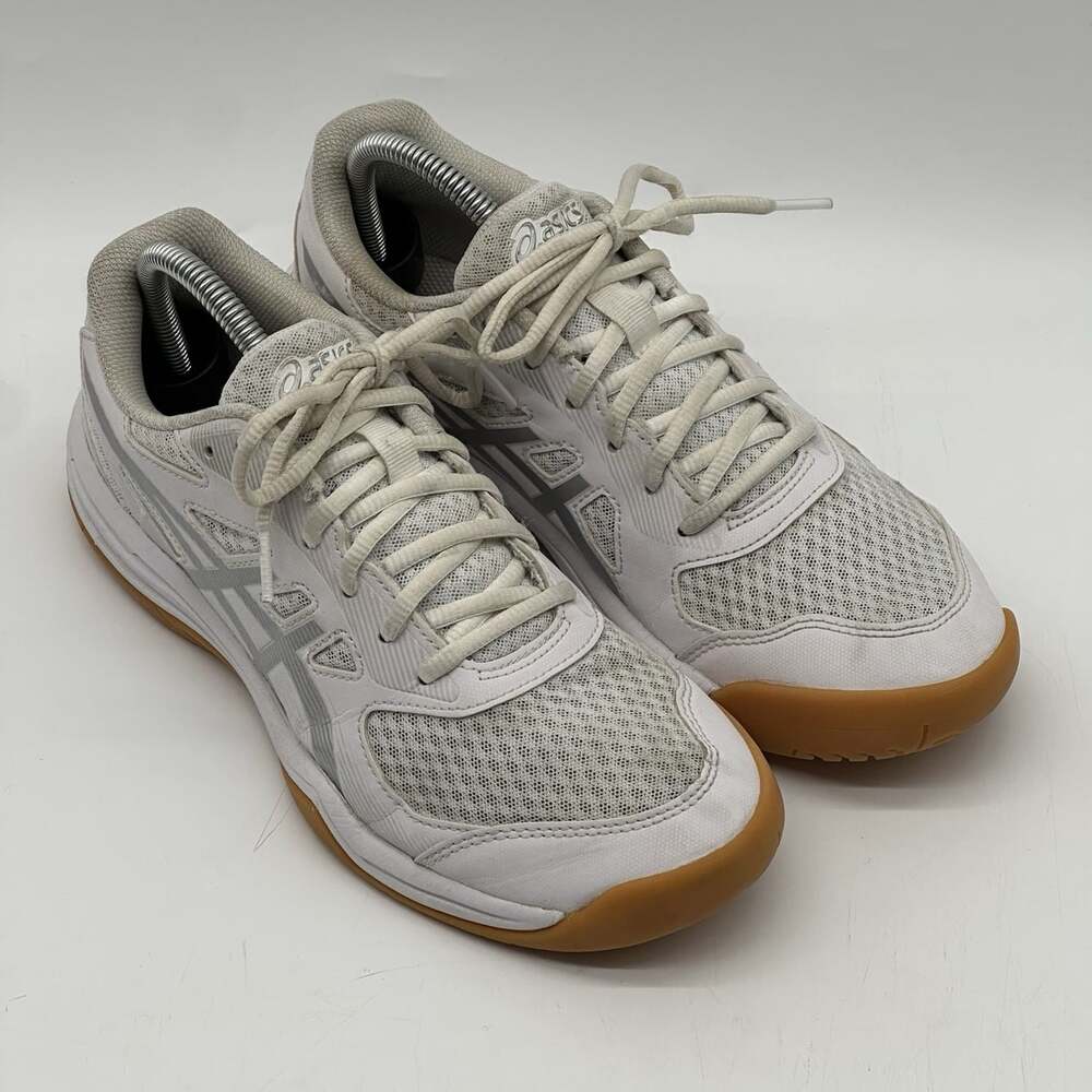Asics Upcourt 5 White/Silver Running Volleyball Tennis Shoes - Women's Size 10